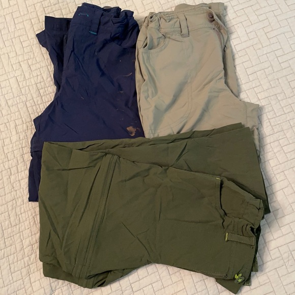 Play condition LL Bean zipper pants Size 8 3 pair lot.